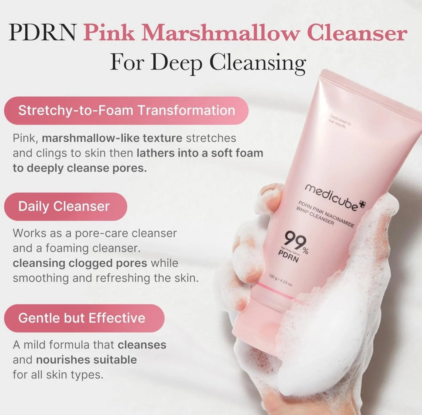Medicube PDRN Pink Niacinamide Whip Cleanser