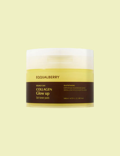 EQQUALBERRY Collagen Glow Up Gel Toner Pads